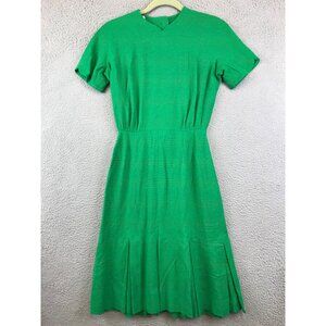 Vintage 50's 60s Sandra Sage Green Fit and Flare dress size waist 24 iches
